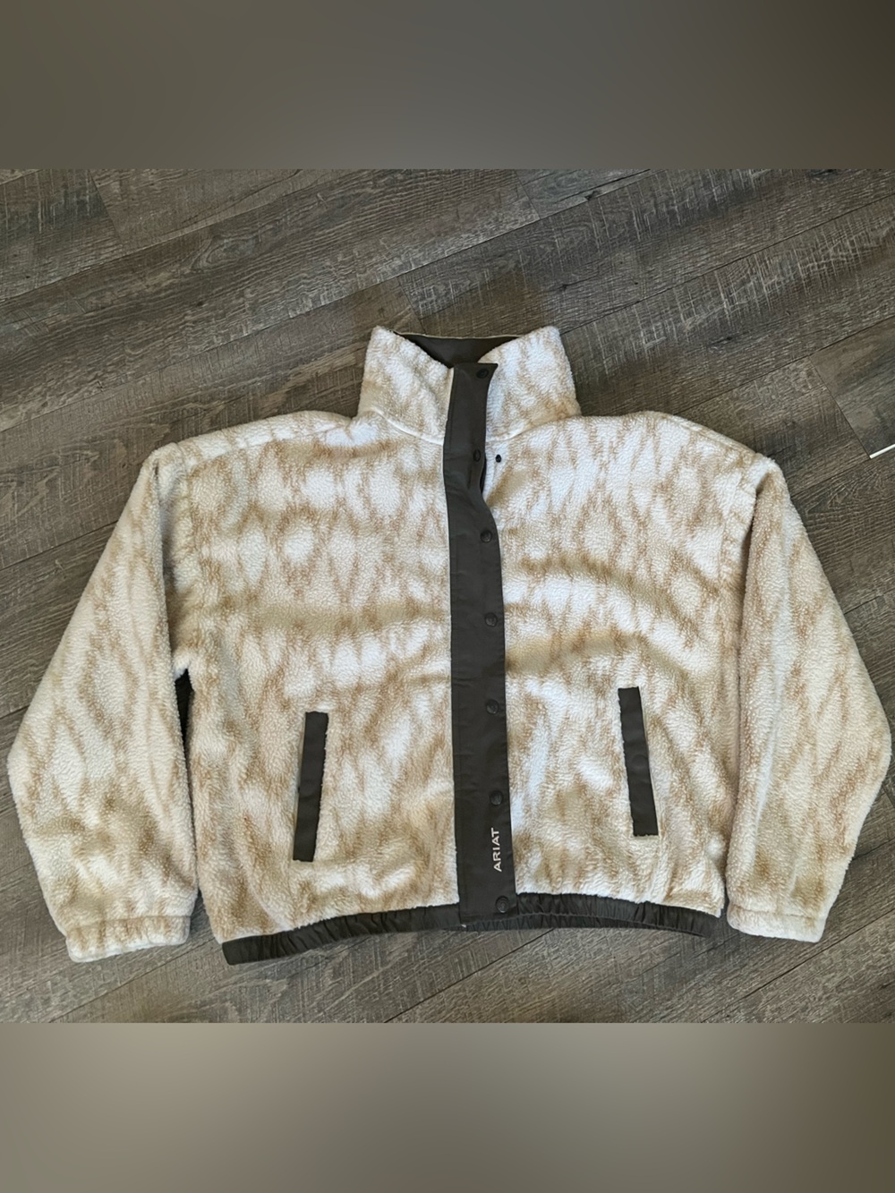 Ariat Cream and Brown Patterned Sherpa Jacket